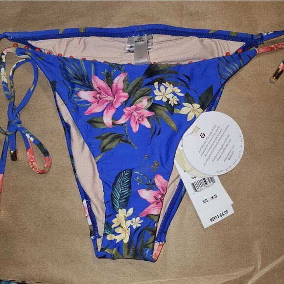 PQ SwimBoca Embroidered Bikini Bottom in Stretch Nylon NWT SIZE XS - Picture 5 of 7